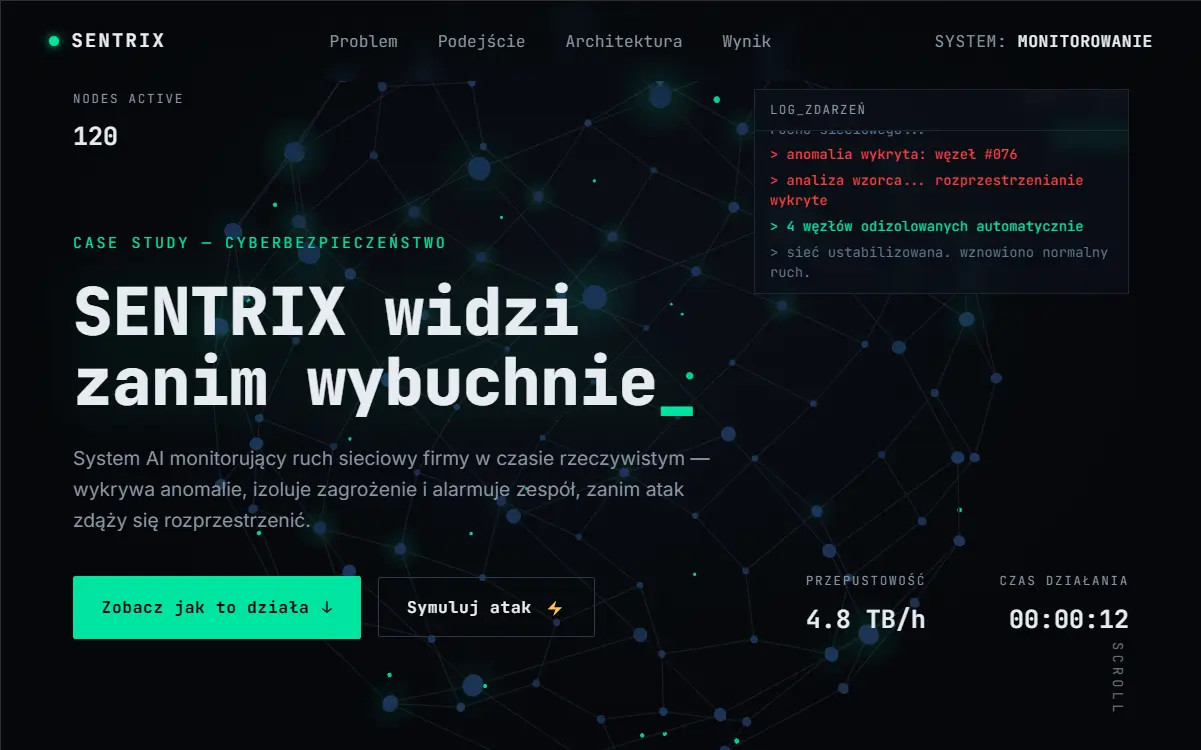 Projekt strony internetowej 3D dla agencji cyberbezpieczeństwa